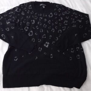 Love & Legend Black and Gray Patterned Crewneck Sweater